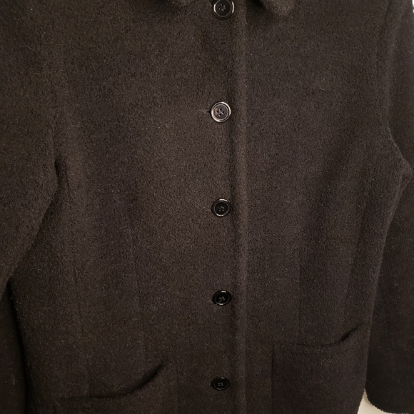 Sandro Paris Vintage Size L Boucle Textured Blazer Coat - Black Pockets - Picture 4 of 13
